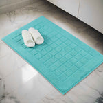 Superior Nora Cotton Thick Solid Checkered Washable Bath Mat Set of 2