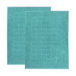Superior Nora Cotton Thick Solid Checkered Washable Bath Mat Set of 2