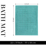 Superior Nora Cotton Thick Solid Checkered Washable Bath Mat Set of 2