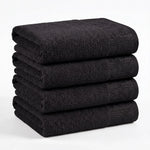 Cotton Floral Jacquard Border Bath Towel Set of 4 - Wisteria