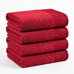 Cotton Floral Jacquard Border Bath Towel Set of 4 - Wisteria