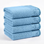 Cotton Floral Jacquard Border Bath Towel Set of 4 - Wisteria
