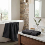 Wisteria Floral Jacquard Cotton Bath Towels – Absorbent Medium Weight Full Body Towels