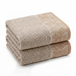 Wisteria Floral Jacquard Cotton Bath Towels – Absorbent Medium Weight Full Body Towels