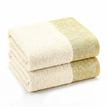 Wisteria Floral Jacquard Cotton Bath Towels – Absorbent Medium Weight Full Body Towels