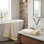 Wisteria Floral Jacquard Cotton Bath Towels – Absorbent Medium Weight Full Body Towels