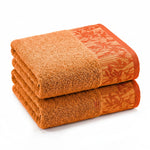 Wisteria Floral Jacquard Cotton Bath Towels – Absorbent Medium Weight Full Body Towels