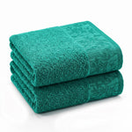 Wisteria Floral Jacquard Cotton Bath Towels – Absorbent Medium Weight Full Body Towels