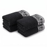 Wisteria Floral Jacquard Cotton Hand Towels – 4-Piece Hand Towel Set