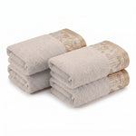 Wisteria Floral Jacquard Cotton Hand Towels – 4-Piece Hand Towel Set