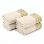 Wisteria Floral Jacquard Cotton Hand Towels – 4-Piece Hand Towel Set