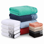 Wisteria Floral Jacquard 6-Piece Cotton Towel Set – Medium Weight Bathroom Towels
