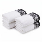 Wisteria Floral Jacquard Cotton Hand Towels – 4-Piece Hand Towel Set