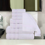 Superior Brea Zero Twist Cotton Ribbed Geometric 8 Piece Towel Set