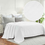 Superior Milan Cotton Textured Striped Lightweight Woven Blanket