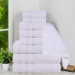 Superior Brea Zero Twist Cotton Ribbed Geometric 9 Piece Towel Set