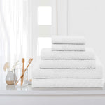 6 Piece Egyptian Cotton Basketweave Towel Set