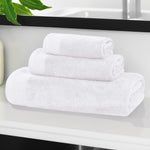 3 Piece Egyptian Cotton Bath Towel Set Basketweave
