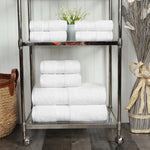 8-Piece Cotton Towel Set Plush Terry Towels Atlas