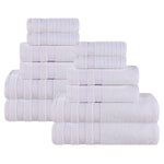 Superior Brea Zero Twist Cotton Ribbed Geometric 12 Piece Towel Set