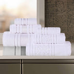 Superior Zero Twist Cotton Solid and Jacquard Floral 6 Piece Towel Set
