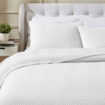 Aswan Cotton Medium Weight Textured Modern Chevron Woven Coverlet
