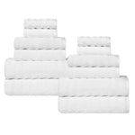 Superior Zuma Zero Twist Cotton Waffle Stripes 12 Piece Towel Set