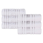 Superior Zero Twist Cotton Solid & Jacquard Floral Hand Towel Set of 6