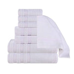 Superior Brea Zero Twist Cotton Ribbed Geometric 8 Piece Towel Set