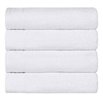 Honeycomb Textured Border Cotton Luxury Bath Towels, Set of 4