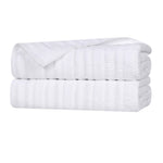 Mika Smart Twist Viscose Cotton Blend Ribbed Bath Sheets, Set of 2