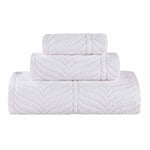 Superior Chevron Zero Twist Cotton Jacuqard 3 Piece Towel Set