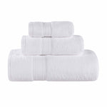 Superior Chevron Zero Twist Cotton Absorbent Solid 3 Piece Towel Set