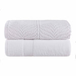 Chevron Zero Twist Solid Jacquard Cotton Bath Sheet Set of 2