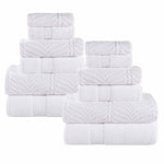Superior Chevron Zero Twist Solid Jacquard Cotton 12 Piece Towel Set