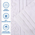 Superior Zero Twist Cotton Solid & Jacquard Floral Bath Towel Set of 4