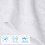 Honeycomb Textured Border Cotton Luxury Bath Towels, Set of 4