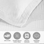 Lightweight Cotton Bedspread Sets 3-Piece Geometric Fret Jacquard Matelassé