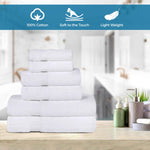 Superior 6 Piece Cotton Eco-Friendly Soft Absorbent Towel Set