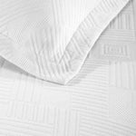 Lightweight Cotton Bedspread Sets 3-Piece Geometric Fret Jacquard Matelassé