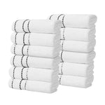 12-Piece Plush Face Towels Ultra Soft Egyptian Giza Cotton Niles