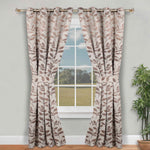 Blackout Window Curtains Leaves Pattern Room Darkening Set of 2