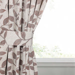 Blackout Window Curtains Leaves Pattern Room Darkening Set of 2