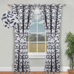 Blackout Window Curtains Leaves Pattern Room Darkening Set of 2