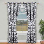 Blackout Window Curtains Leaves Pattern Room Darkening Set of 2