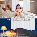 Blackout Window Curtains Solid Room Darkening Washable Set of 2