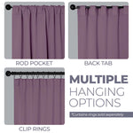 Blackout Window Curtains Solid Room Darkening Back Tab Set of 2