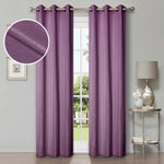 Room Darkening Blackout Curtains Linen Pattern Washable Set of 2