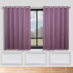 Classic Modern Solid Room Darkening Blackout Curtain Panels, Set of 2