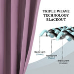 Modern Blackout Window Curtains Solid Room Darkening Set of 2